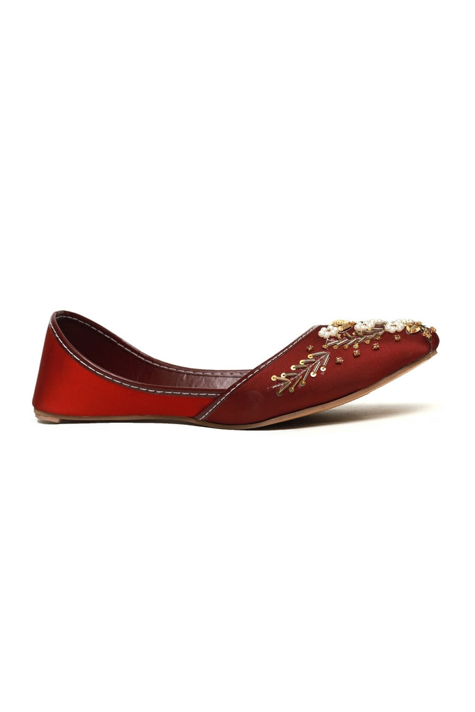 Maroon Bloosom Kasuri Jutti